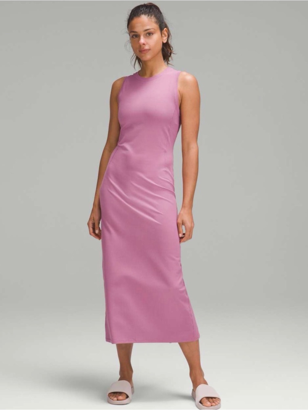 Sleeveless Pink Midi Dress all aligned